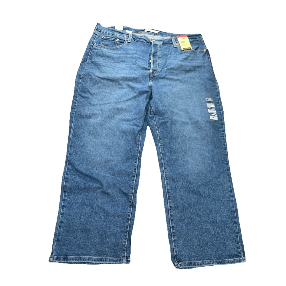 Levi's Ribcage Women's Jeans Straight Ankle 22w Button Fly Msrp 79.50 Levi